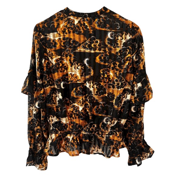 Scotch & Soda Tops - Scotch Soda Celestial Ruffle Top Womens Size S Cloud Moon Sheer Feminine